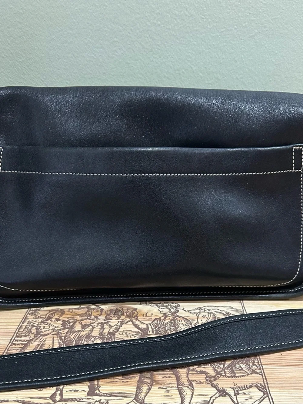 Authentic Coach Black Leather Shoulder Bag with Gold Buckles
